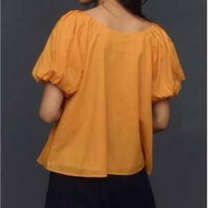 Maeve by Anthropologie Mango Puff Sleeve Blouse - M